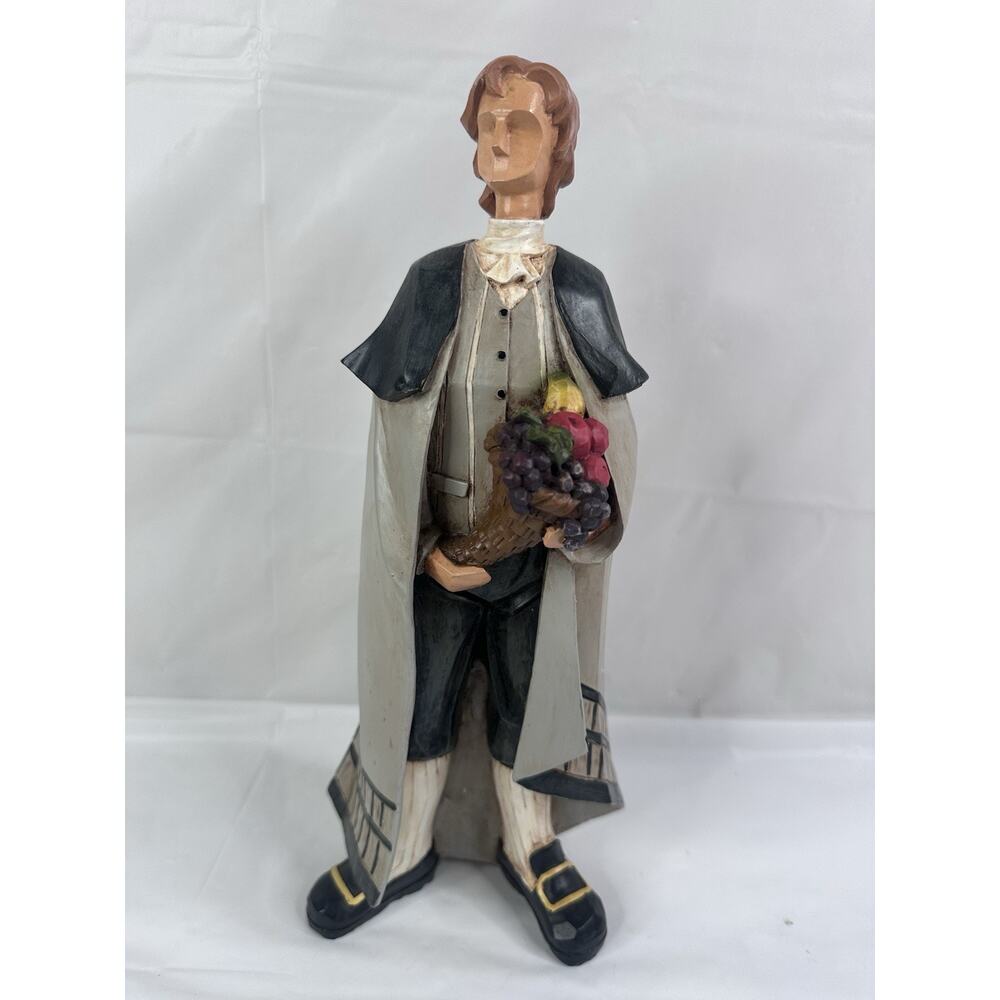 Pilgrim Figurine Folk Art Primitive Thanksgiving Fall Decor